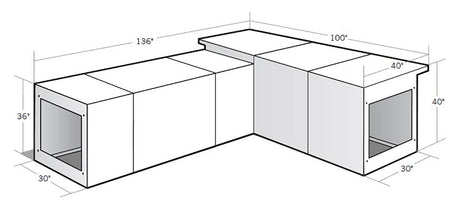 Coastal Ranch Pre-fab Outdoor Kitchen Cabinets