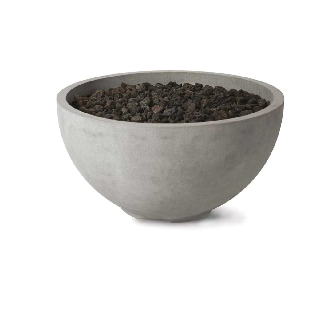 Gray Gas Fire Pit with Lava Rock