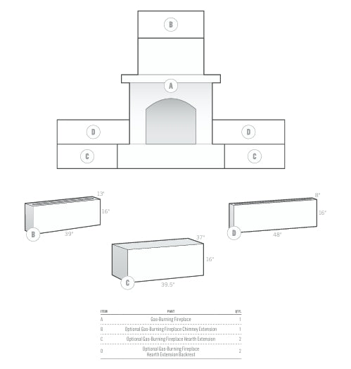 Gas Burning Outdoor Fireplace