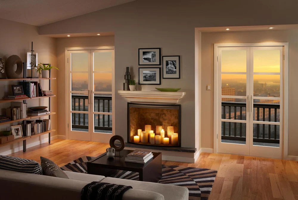 The-Martino-with-Oyster-Shell-Honed Fireplace Mantel
