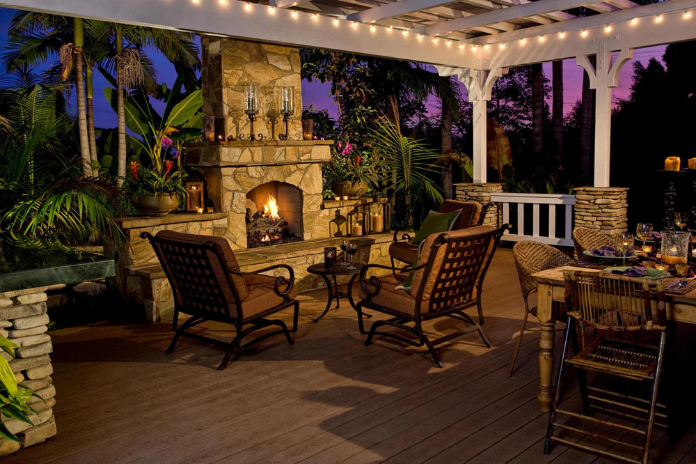 Gas Burning Outdoor Fireplace